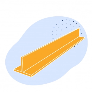 Алюминиевый профиль Т-образный 80x260x121x14 мм ВД17 ГОСТ 29296-92
