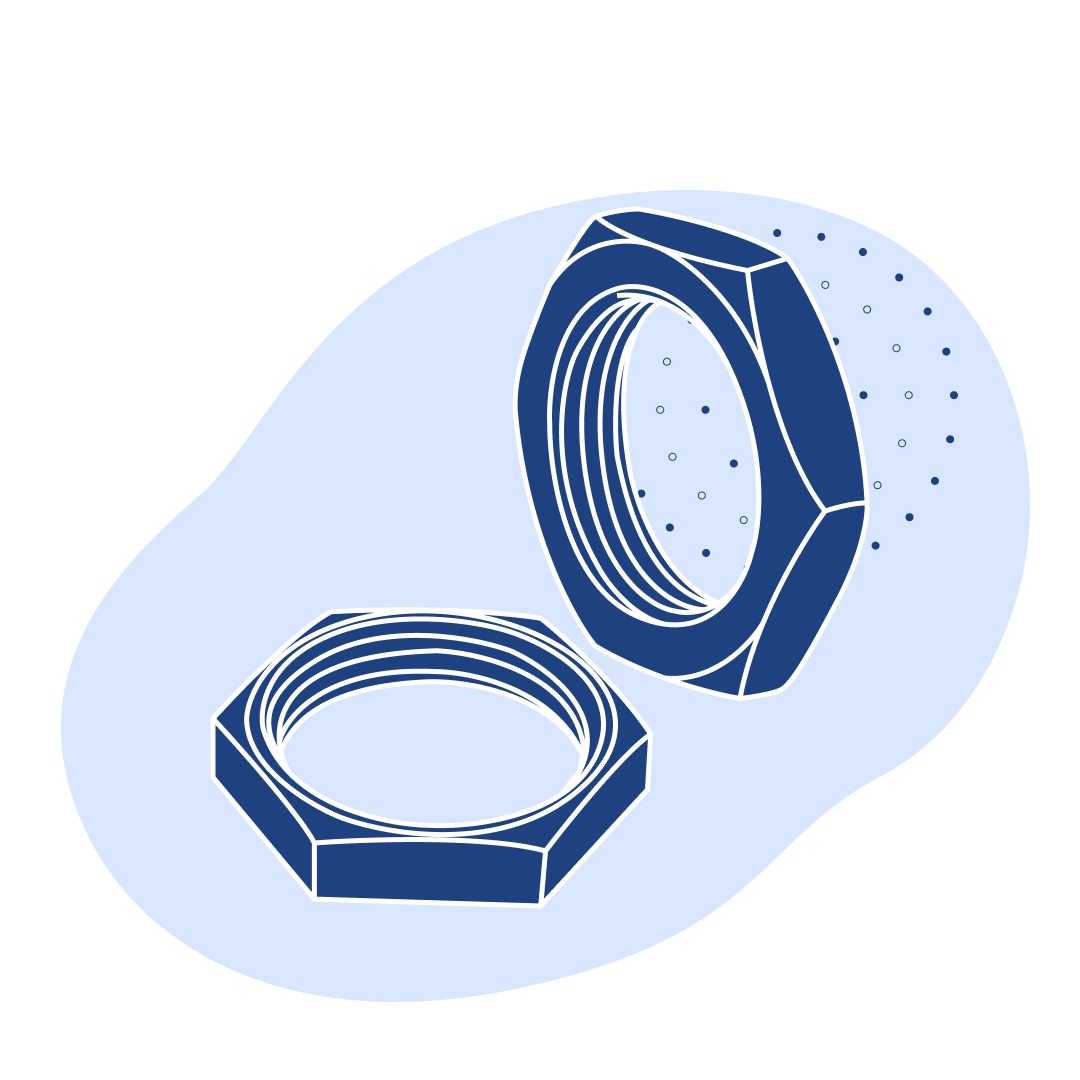 Контргайка нержавеющая Ду 15 мм AISI 304