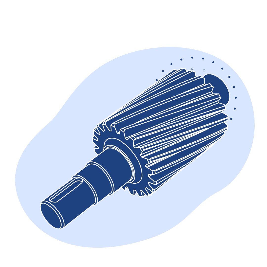 Вал шестерня 16 мм 1400 мм Ст45